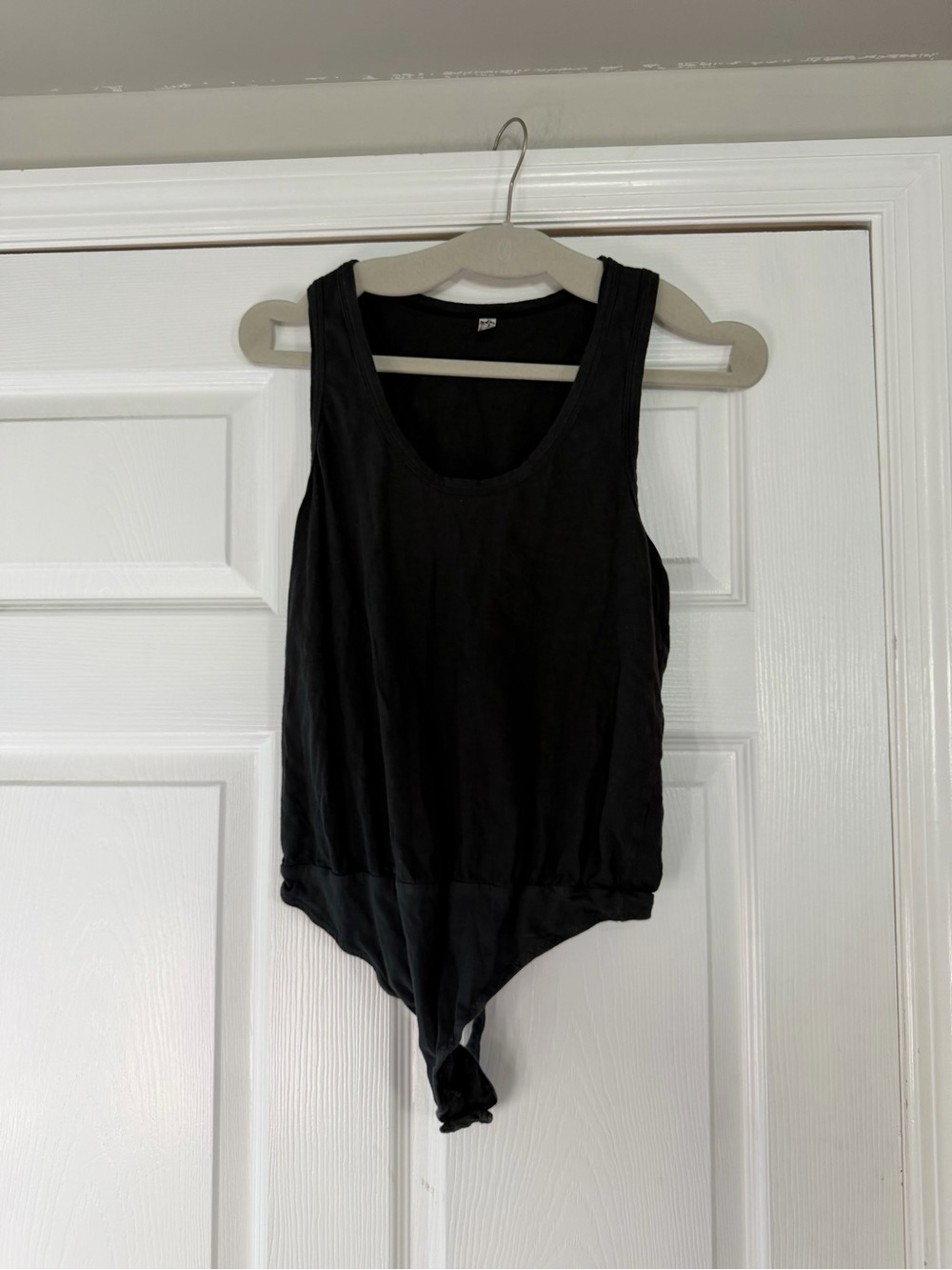 Free People Black Sleeveless Scoop Neck Bodysuit
